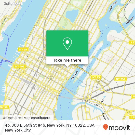 4b, 300 E 56th St #4b, New York, NY 10022, USA map