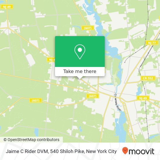 Jaime C Rider DVM, 540 Shiloh Pike map