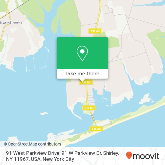 91 West Parkview Drive, 91 W Parkview Dr, Shirley, NY 11967, USA map