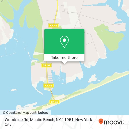 Woodside Rd, Mastic Beach, NY 11951 map
