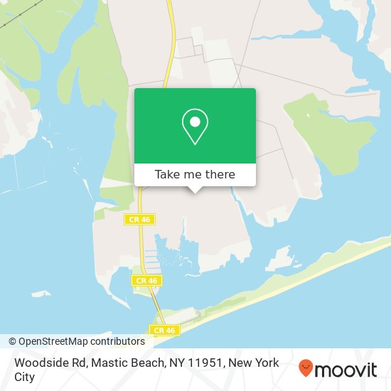 Mapa de Woodside Rd, Mastic Beach, NY 11951