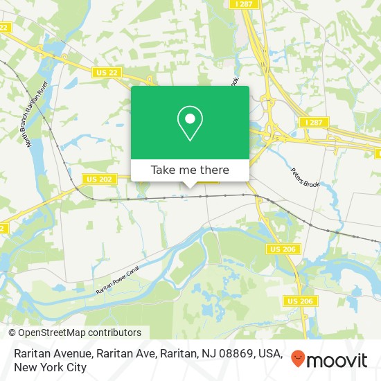 Mapa de Raritan Avenue, Raritan Ave, Raritan, NJ 08869, USA