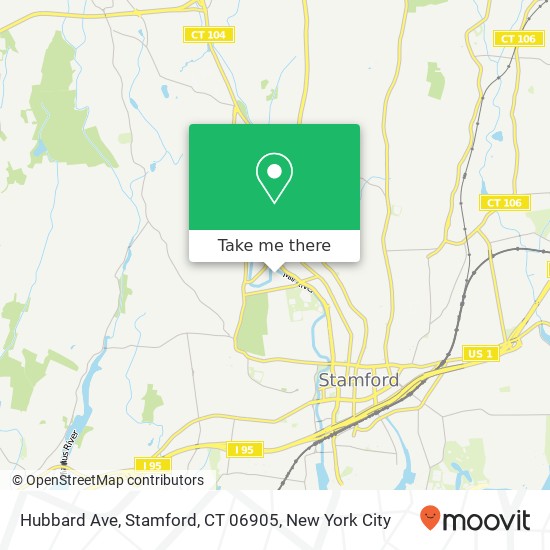 Mapa de Hubbard Ave, Stamford, CT 06905