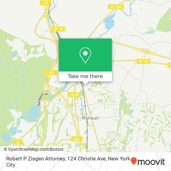 Robert P Zisgen Attorney, 124 Christie Ave map