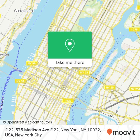 Mapa de # 22, 575 Madison Ave # 22, New York, NY 10022, USA