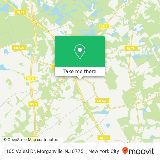 Mapa de 105 Valesi Dr, Morganville, NJ 07751