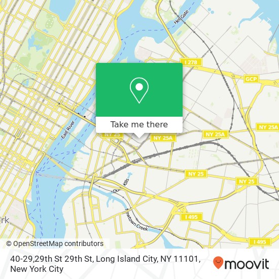 Mapa de 40-29,29th St 29th St, Long Island City, NY 11101
