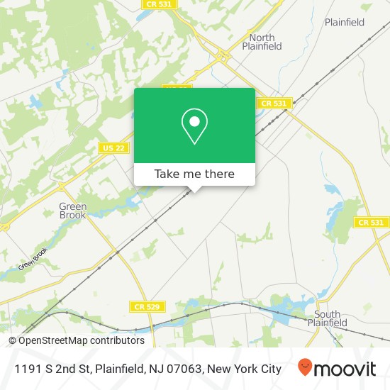 Mapa de 1191 S 2nd St, Plainfield, NJ 07063