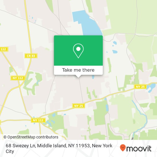 Mapa de 68 Swezey Ln, Middle Island, NY 11953