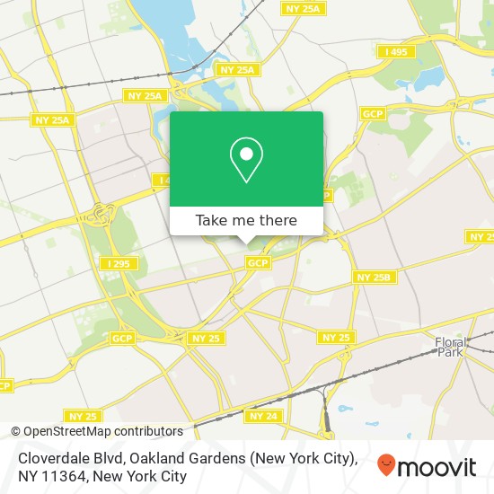 Mapa de Cloverdale Blvd, Oakland Gardens (New York City), NY 11364