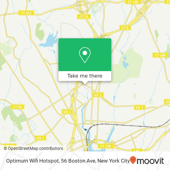 Mapa de Optimum Wifi Hotspot, 56 Boston Ave