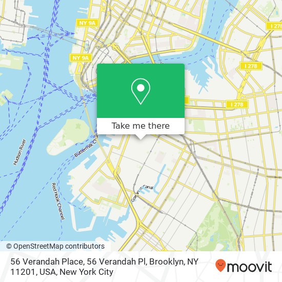 Mapa de 56 Verandah Place, 56 Verandah Pl, Brooklyn, NY 11201, USA