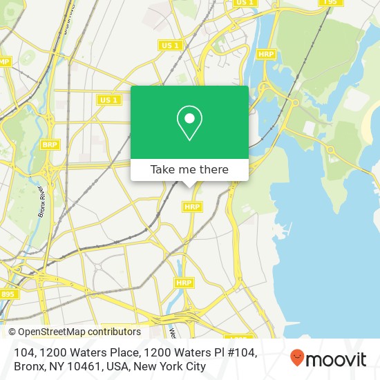 Mapa de 104, 1200 Waters Place, 1200 Waters Pl #104, Bronx, NY 10461, USA