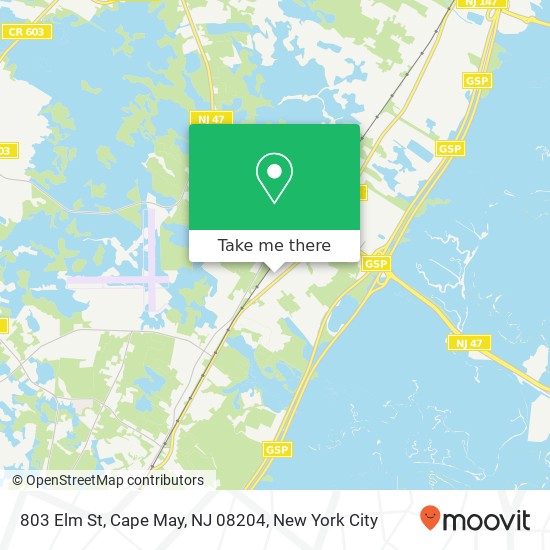 Mapa de 803 Elm St, Cape May, NJ 08204