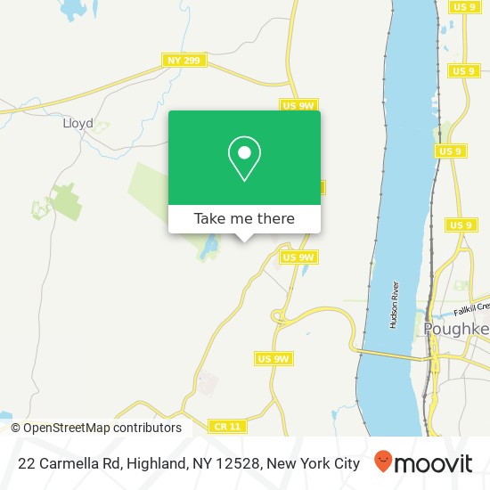 Mapa de 22 Carmella Rd, Highland, NY 12528