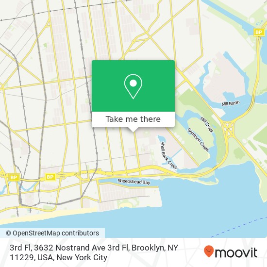 Mapa de 3rd Fl, 3632 Nostrand Ave 3rd Fl, Brooklyn, NY 11229, USA