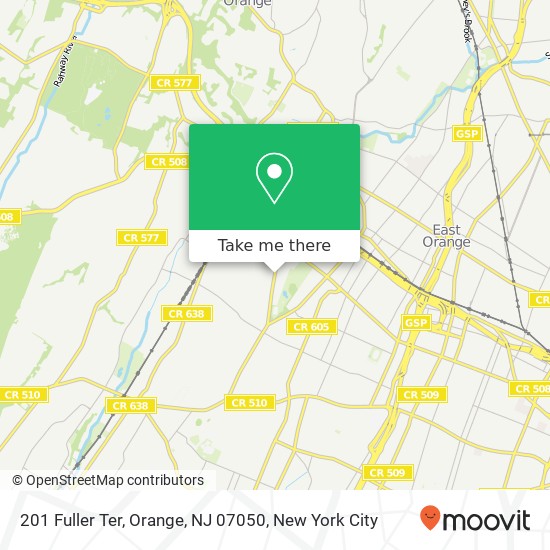 Mapa de 201 Fuller Ter, Orange, NJ 07050