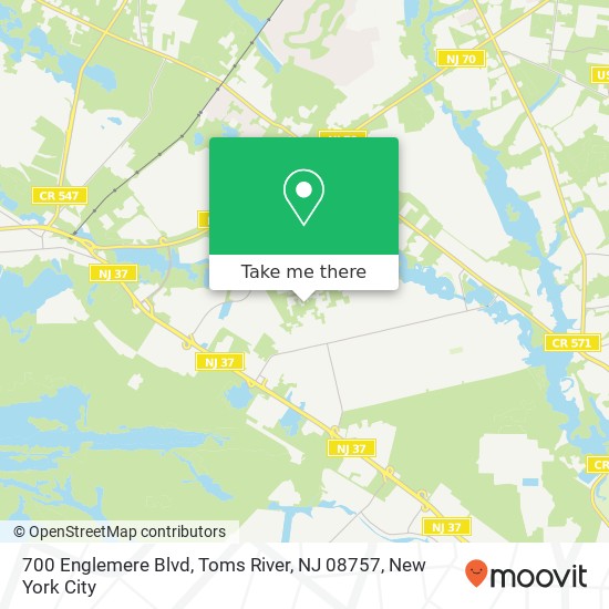Mapa de 700 Englemere Blvd, Toms River, NJ 08757