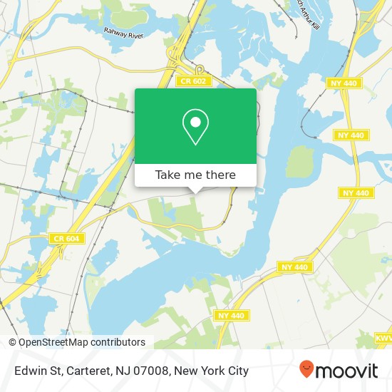 Mapa de Edwin St, Carteret, NJ 07008