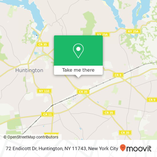 72 Endicott Dr, Huntington, NY 11743 map