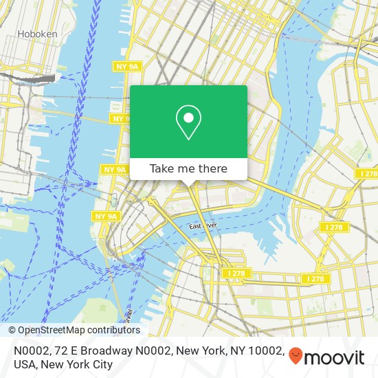 N0002, 72 E Broadway N0002, New York, NY 10002, USA map