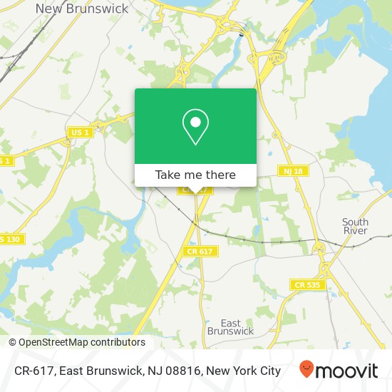 Mapa de CR-617, East Brunswick, NJ 08816