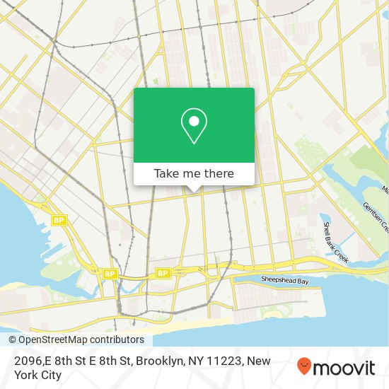 Mapa de 2096,E 8th St E 8th St, Brooklyn, NY 11223