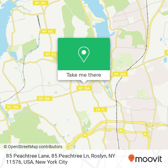 Mapa de 85 Peachtree Lane, 85 Peachtree Ln, Roslyn, NY 11576, USA