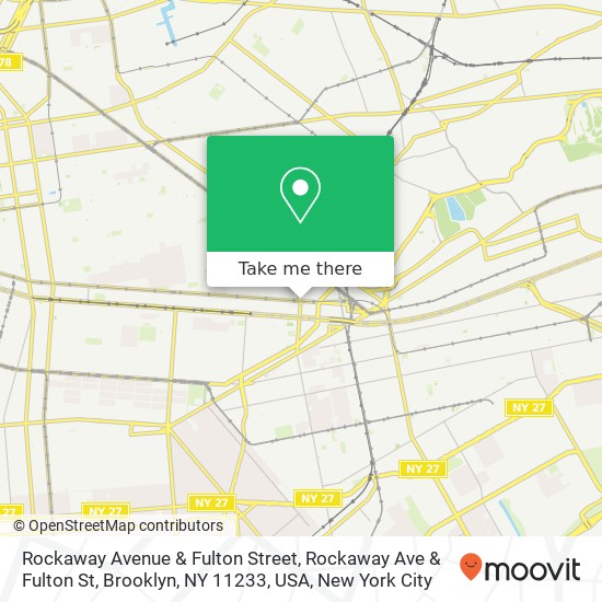 Mapa de Rockaway Avenue & Fulton Street, Rockaway Ave & Fulton St, Brooklyn, NY 11233, USA