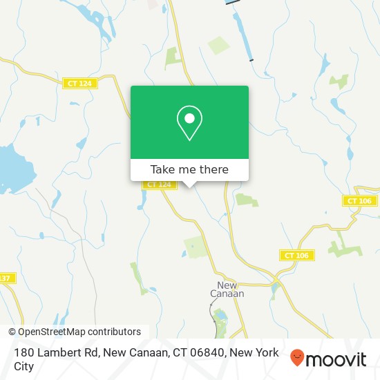 Mapa de 180 Lambert Rd, New Canaan, CT 06840