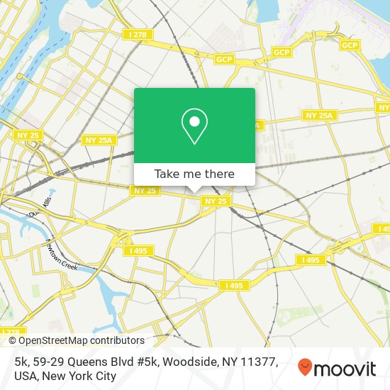 5k, 59-29 Queens Blvd #5k, Woodside, NY 11377, USA map