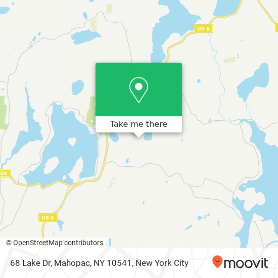 Mapa de 68 Lake Dr, Mahopac, NY 10541
