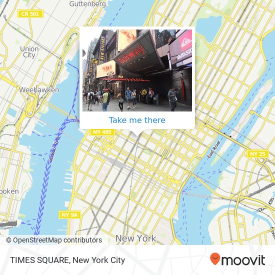 Mapa de TIMES SQUARE, TIMES SQUARE, 1501 Broadway, New York, NY 10036, USA