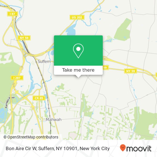 Mapa de Bon Aire Cir W, Suffern, NY 10901
