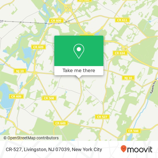 Mapa de CR-527, Livingston, NJ 07039