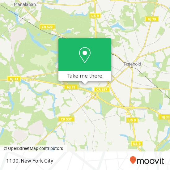 Mapa de 1100, 3710 U.S. 9 #1100, Freehold Township, NJ 07728, USA