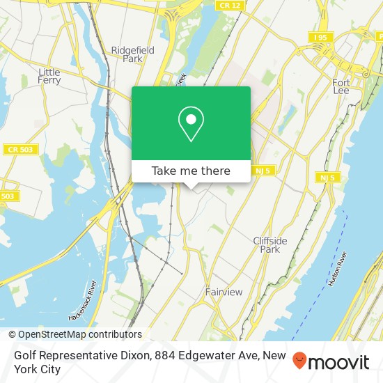 Mapa de Golf Representative Dixon, 884 Edgewater Ave