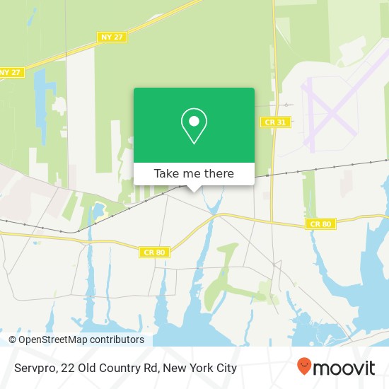 Mapa de Servpro, 22 Old Country Rd