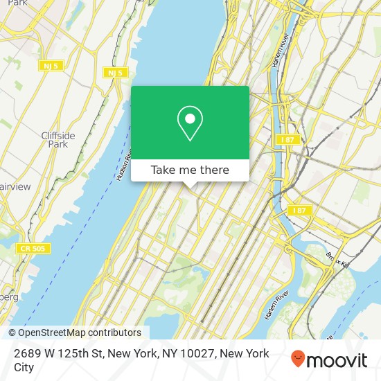 Mapa de 2689 W 125th St, New York, NY 10027