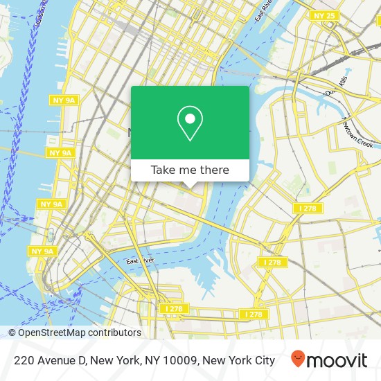 220 Avenue D, New York, NY 10009 map