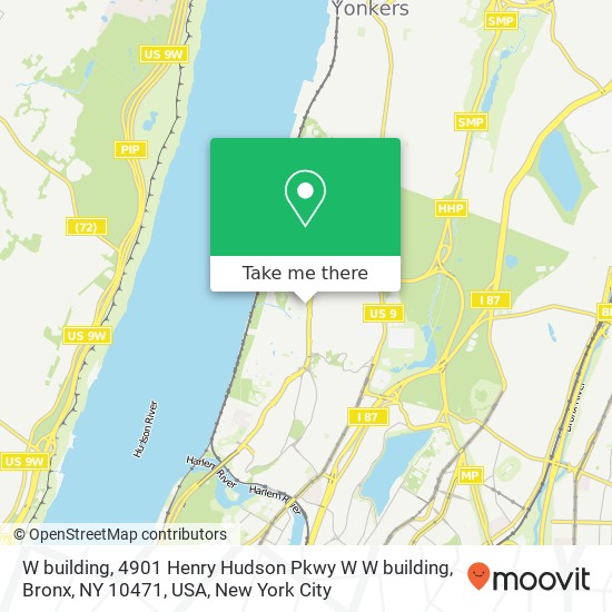 Mapa de W  building, 4901 Henry Hudson Pkwy W W  building, Bronx, NY 10471, USA