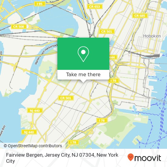 Mapa de Fairview Bergen, Jersey City, NJ 07304