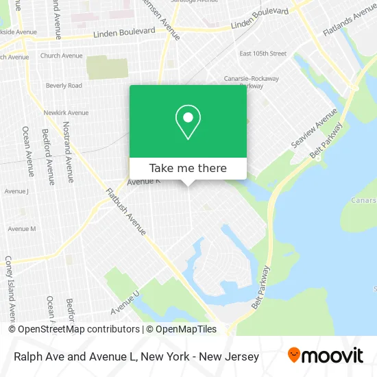 Ralph Ave and Avenue L map