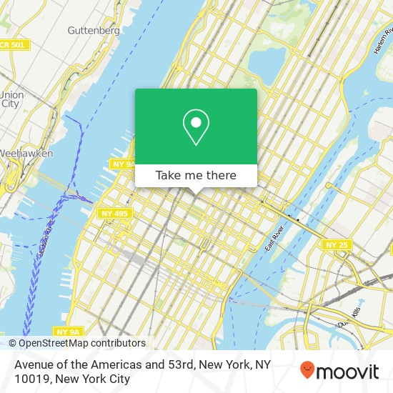 Mapa de Avenue of the Americas and 53rd, New York, NY 10019