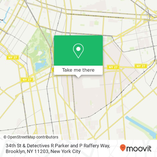 Mapa de 34th St & Detectives R Parker and P Raffery Way, Brooklyn, NY 11203
