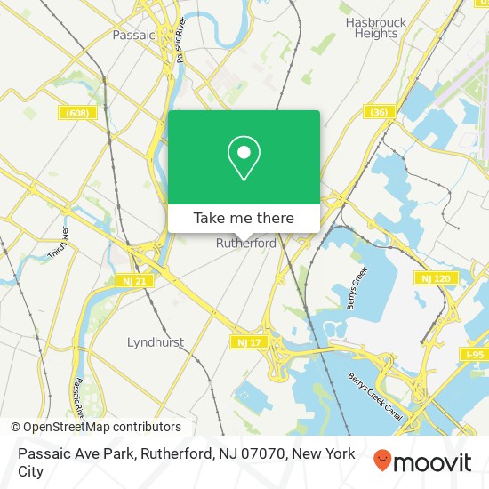 Mapa de Passaic Ave Park, Rutherford, NJ 07070