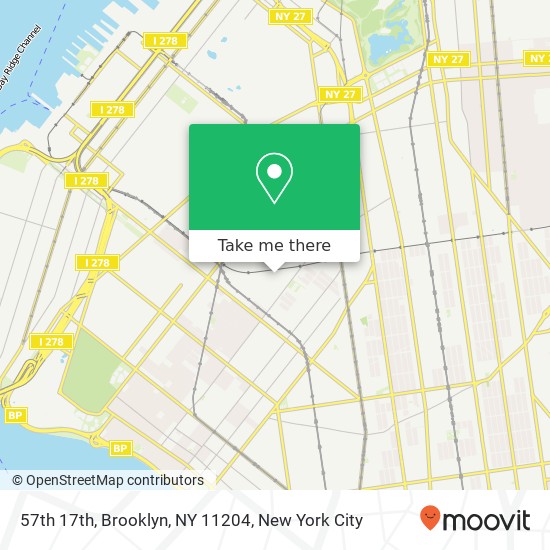 Mapa de 57th 17th, Brooklyn, NY 11204