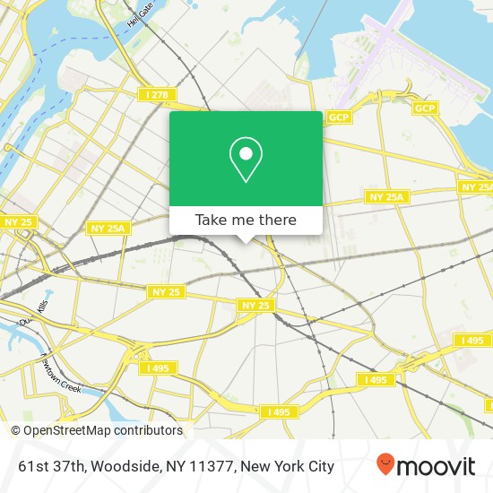 Mapa de 61st 37th, Woodside, NY 11377