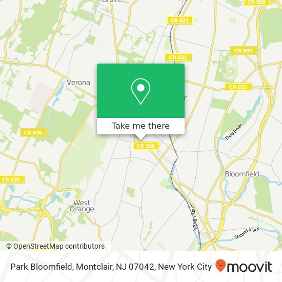 Mapa de Park Bloomfield, Montclair, NJ 07042