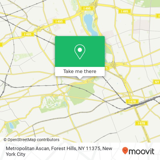 Mapa de Metropolitan Ascan, Forest Hills, NY 11375